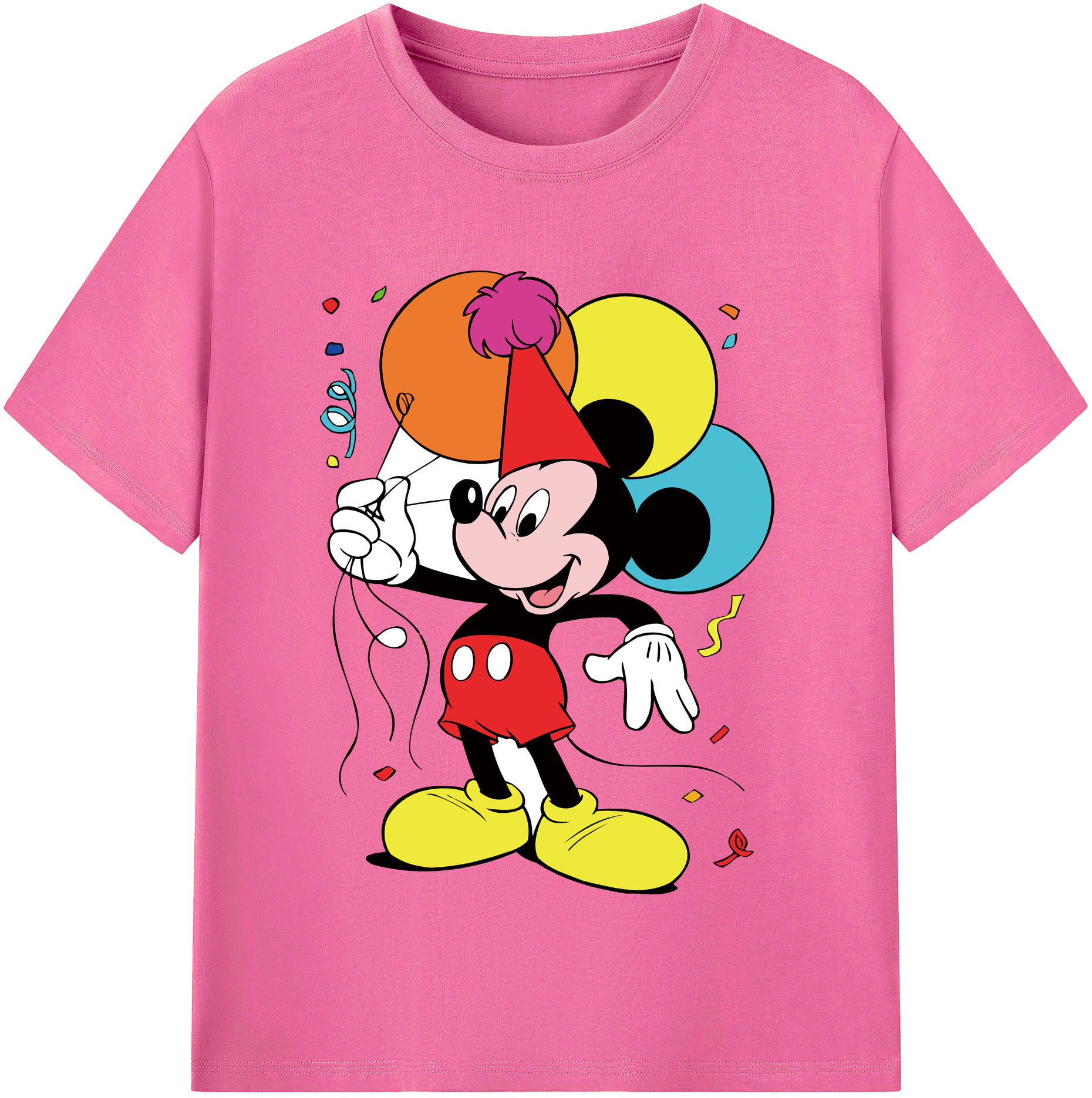 （画像用） ミッキーマウス Mickey Mouse レディースカジュアルプリントTシャツ（綿100％）